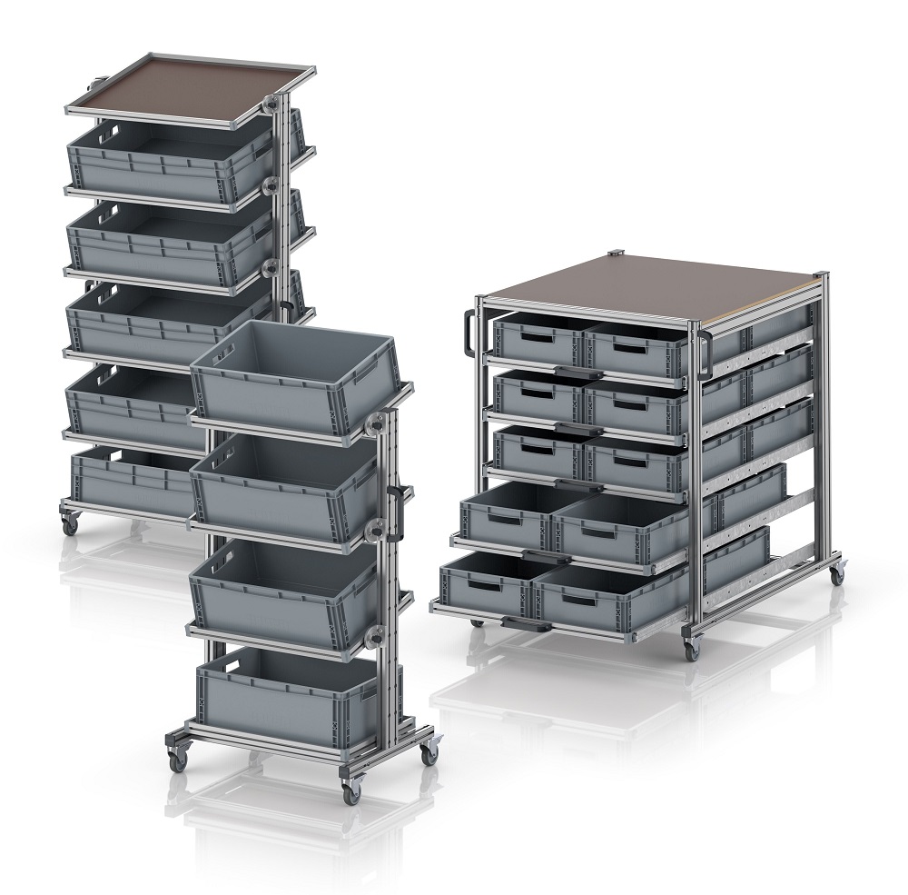 Eight new products in a case