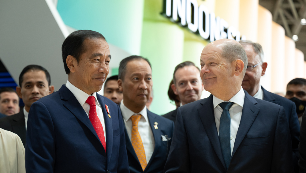 Tour of the trade fair with Federal Chancellor Olaf Scholz and Indonesia's President Joko Widodo