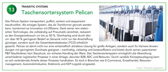 13 Transitic Systems | Taschensortersystem Pelican 13 Transitic Systems | Taschensortersystem Pelican