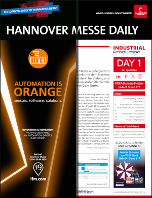 HANNOVER MESSE DAILY E-Paper on Day 1 HANNOVER MESSE DAILY E-Paper on Day 1
